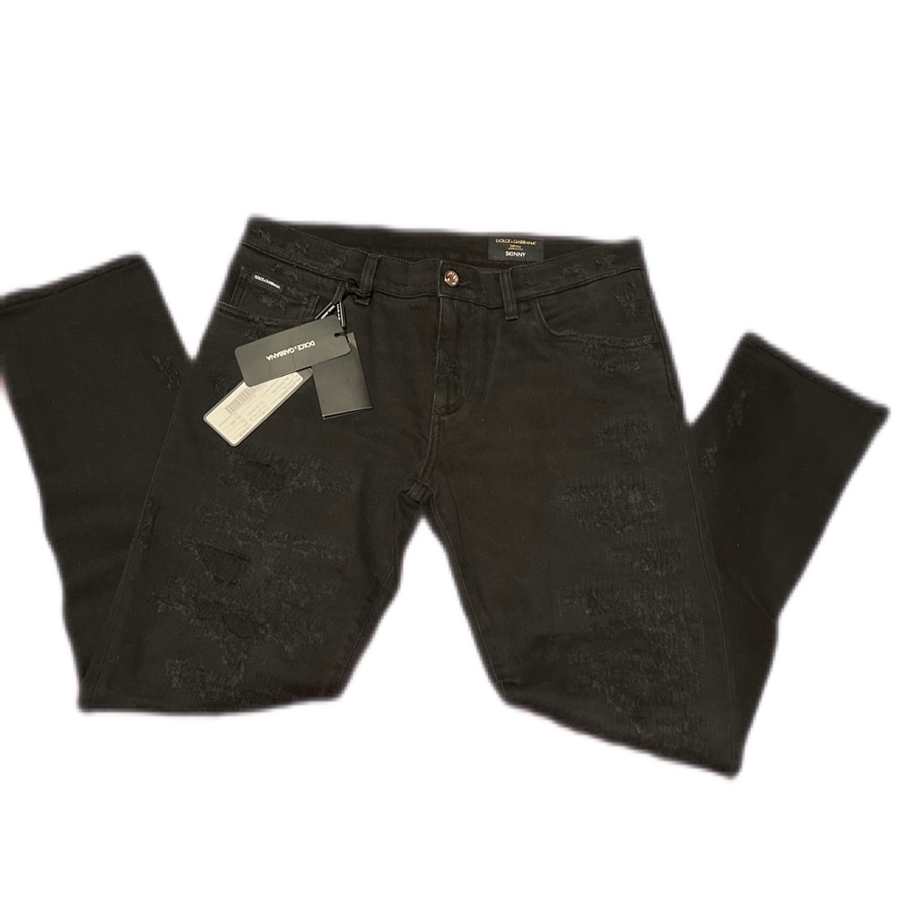 NWT! $925 Dolce & Gabbana Black Skinny Men’s Jeans waist 34” sz 50 (US size 40)